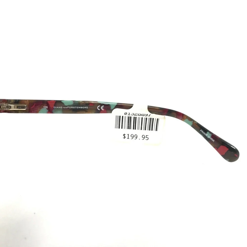 Diane von Furstenberg Eyeglasses Frames DVF5089 001 Black Red Green 51-18-135